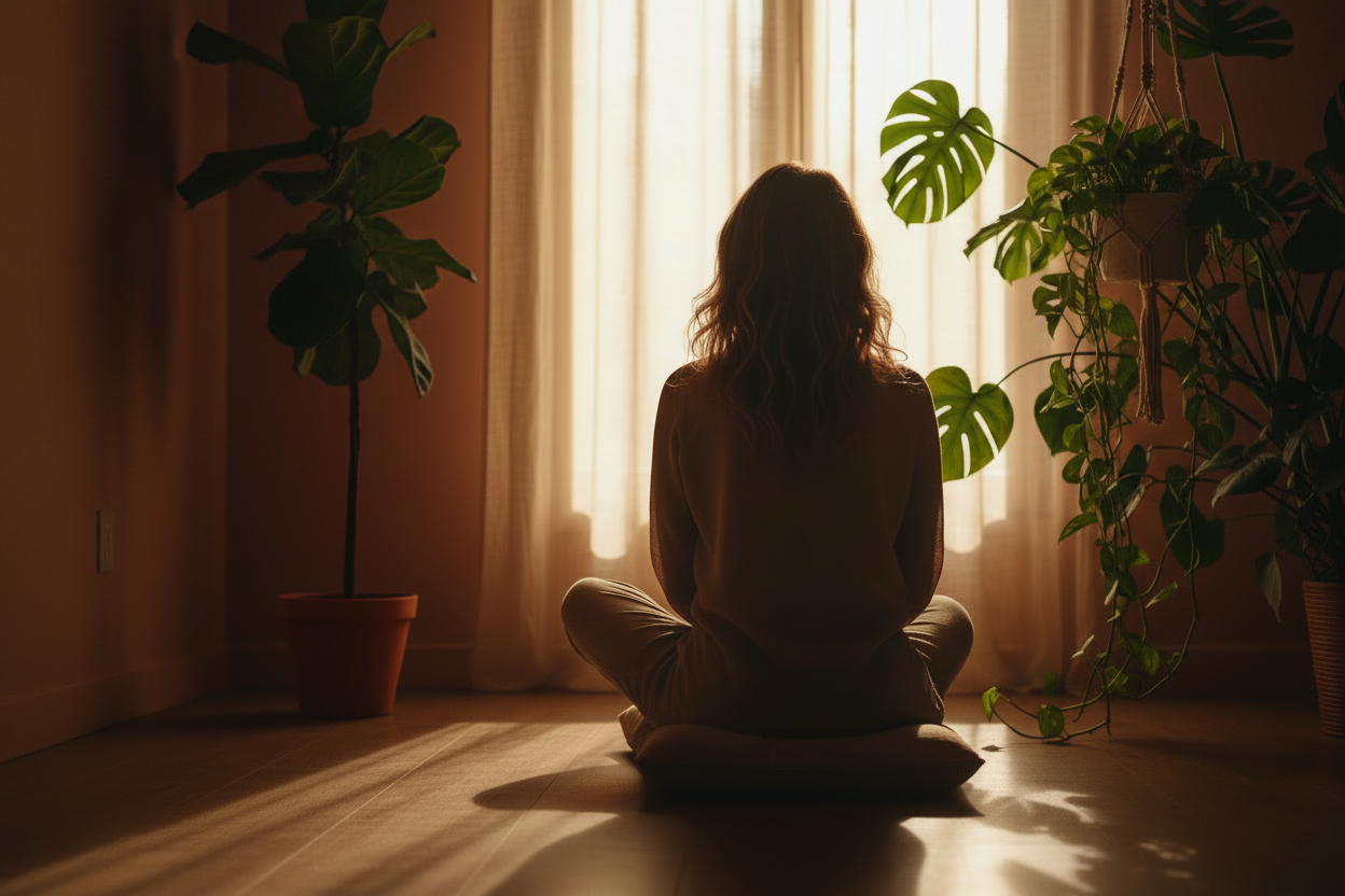 Silhouette with Greenery